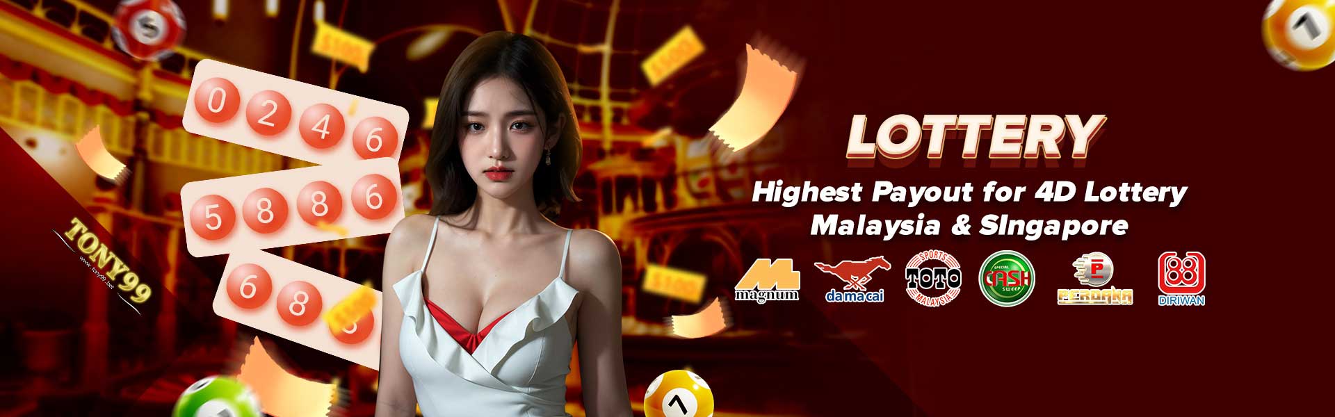 Lottery results showing winning numbers and prizes